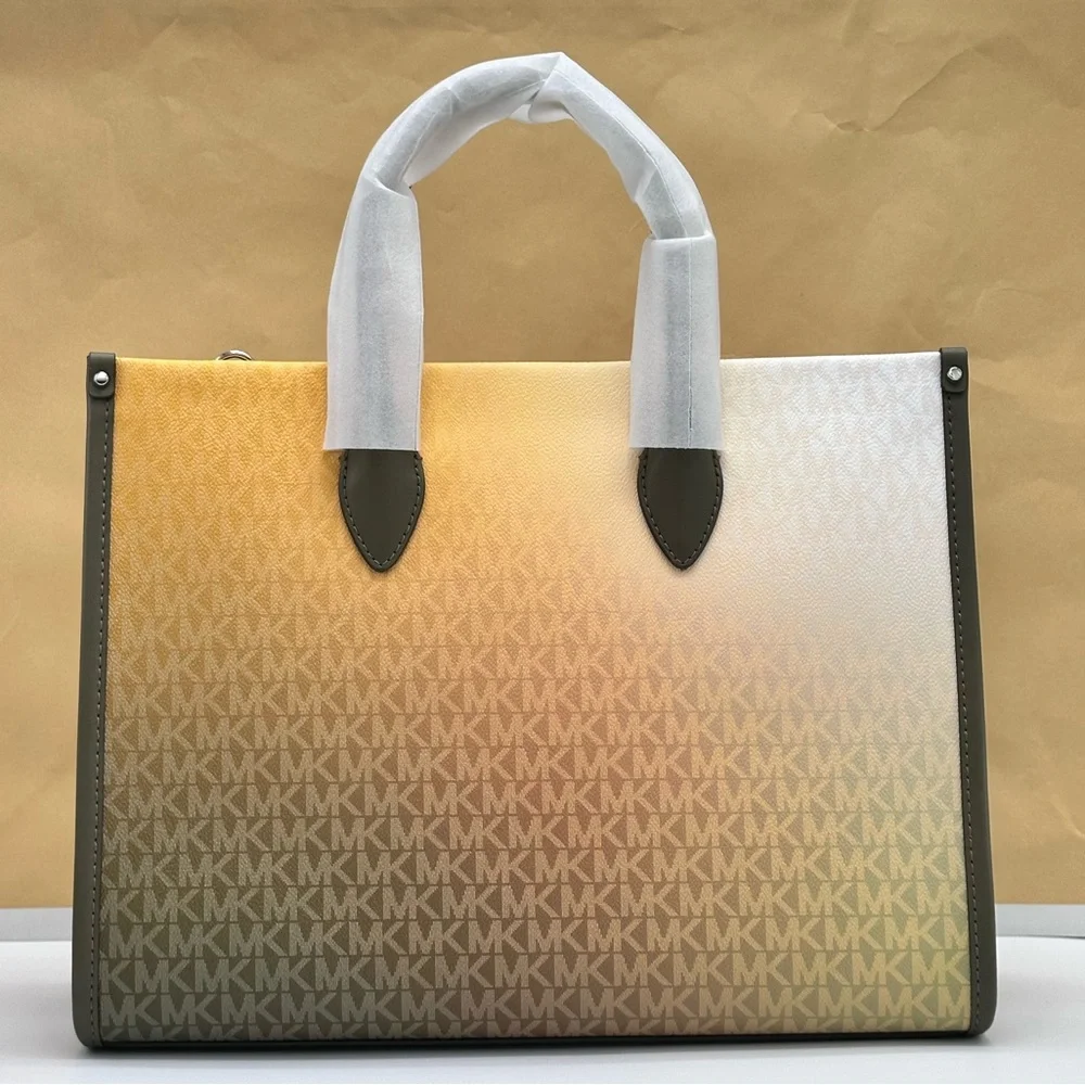 MICHAEL KORS
Mirella Medium Ombré Signature Logo Tote Bag Olive Combo color - Picture 3 of 16